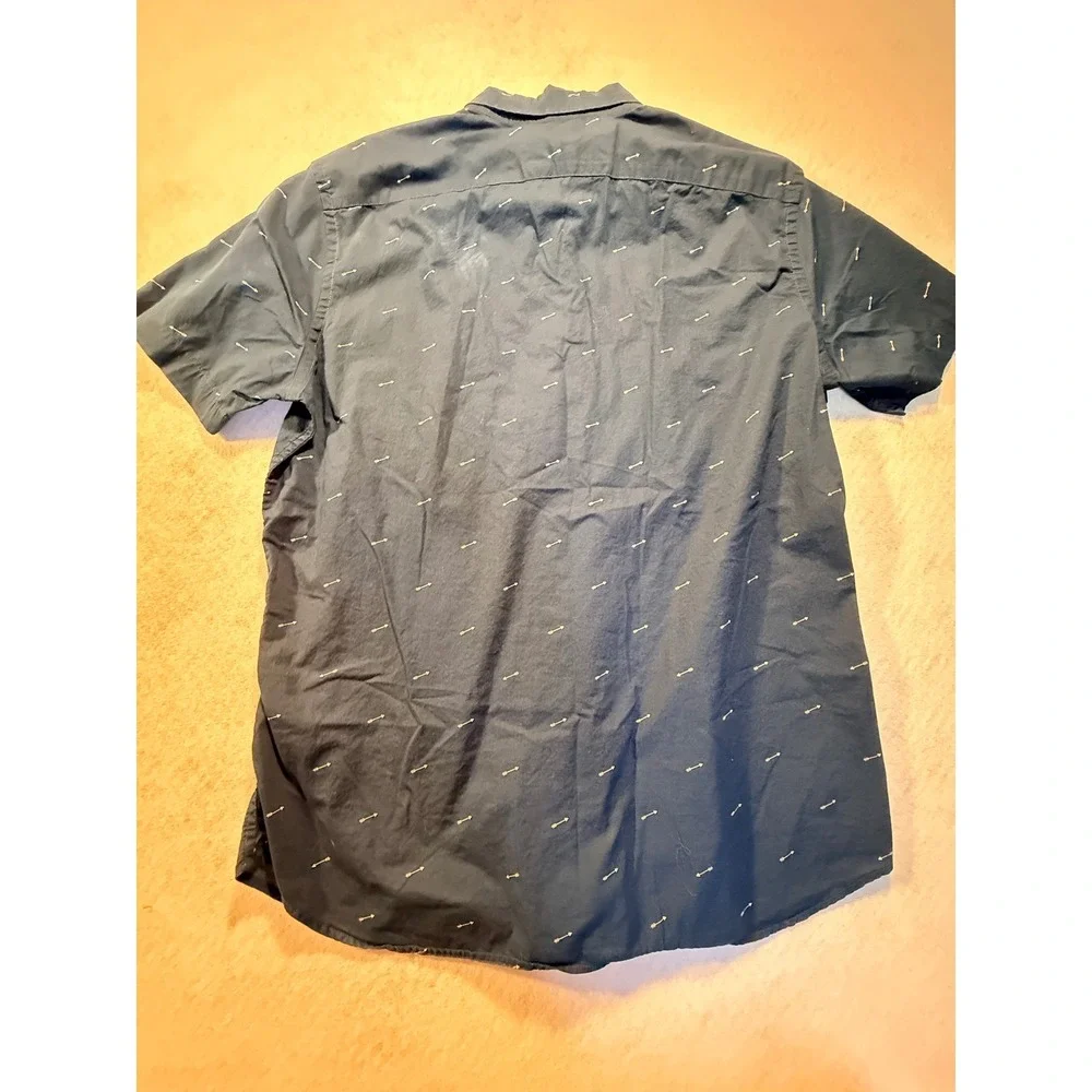 Banana Republic Mens Soft Wash Standard Fit Navy Blue‎ Arrow Print Shirt Large
